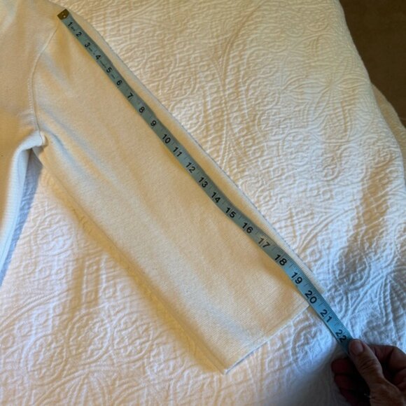 J.Crew 365 Women L Cream Sophie Merino Wool Open Front Sweater Blazer J0244 - Picture 12 of 12